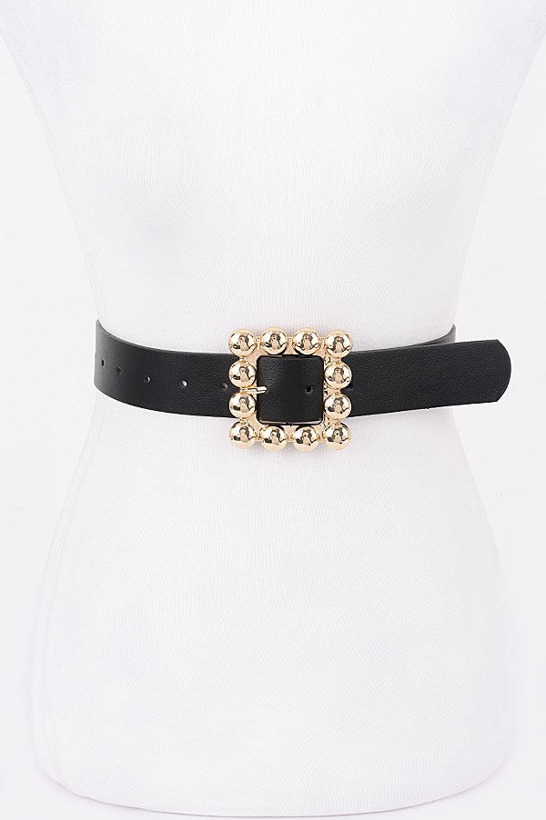 Belt metal squared buckle