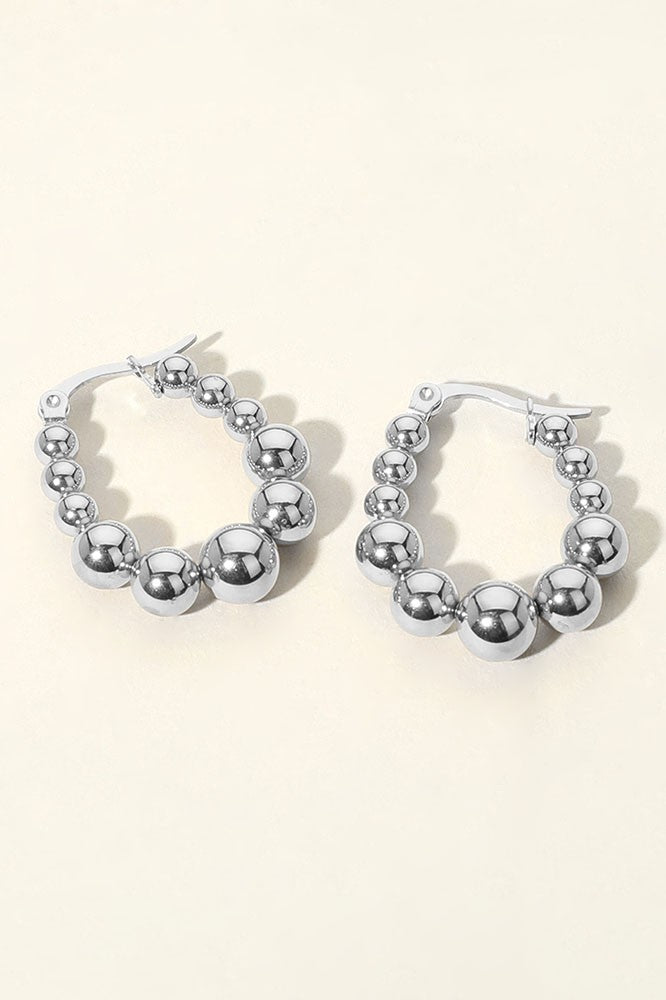 Earrings steel hoop pin catch