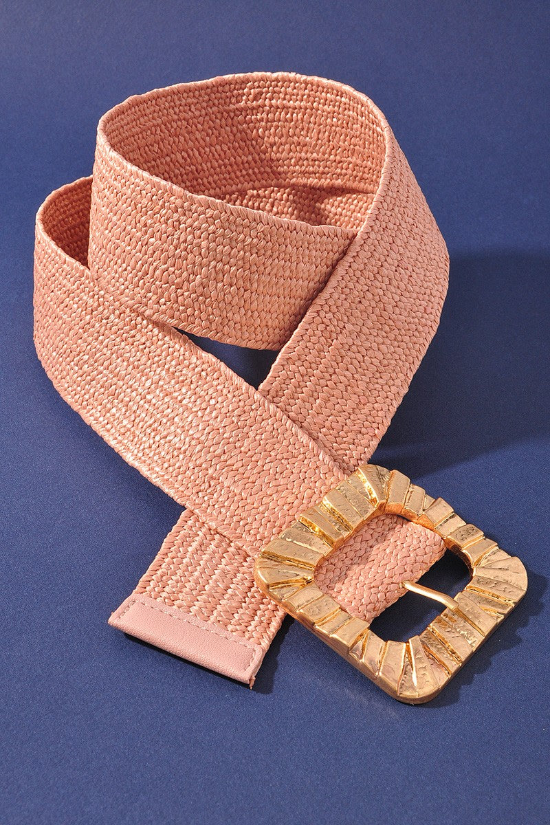 Belt elastic straw metal square