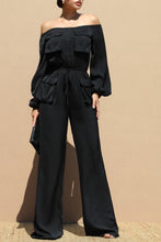 Cargar imagen en el visor de la galería, Jumpsuit off shoulder satin
