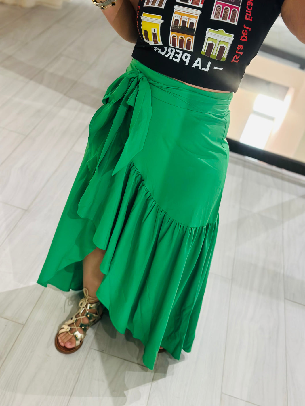 Skirt solid woven