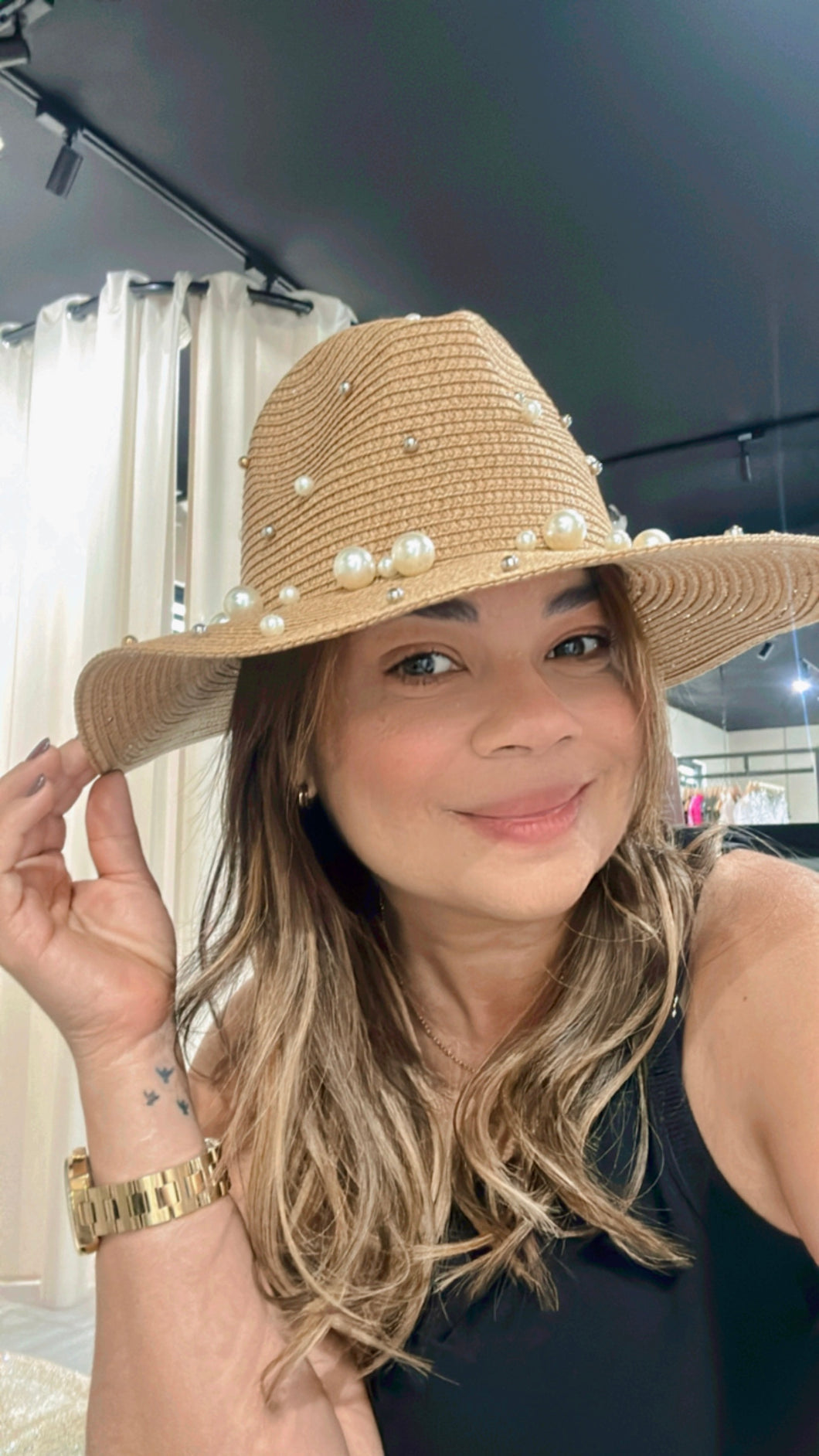 Hat beaded fedora