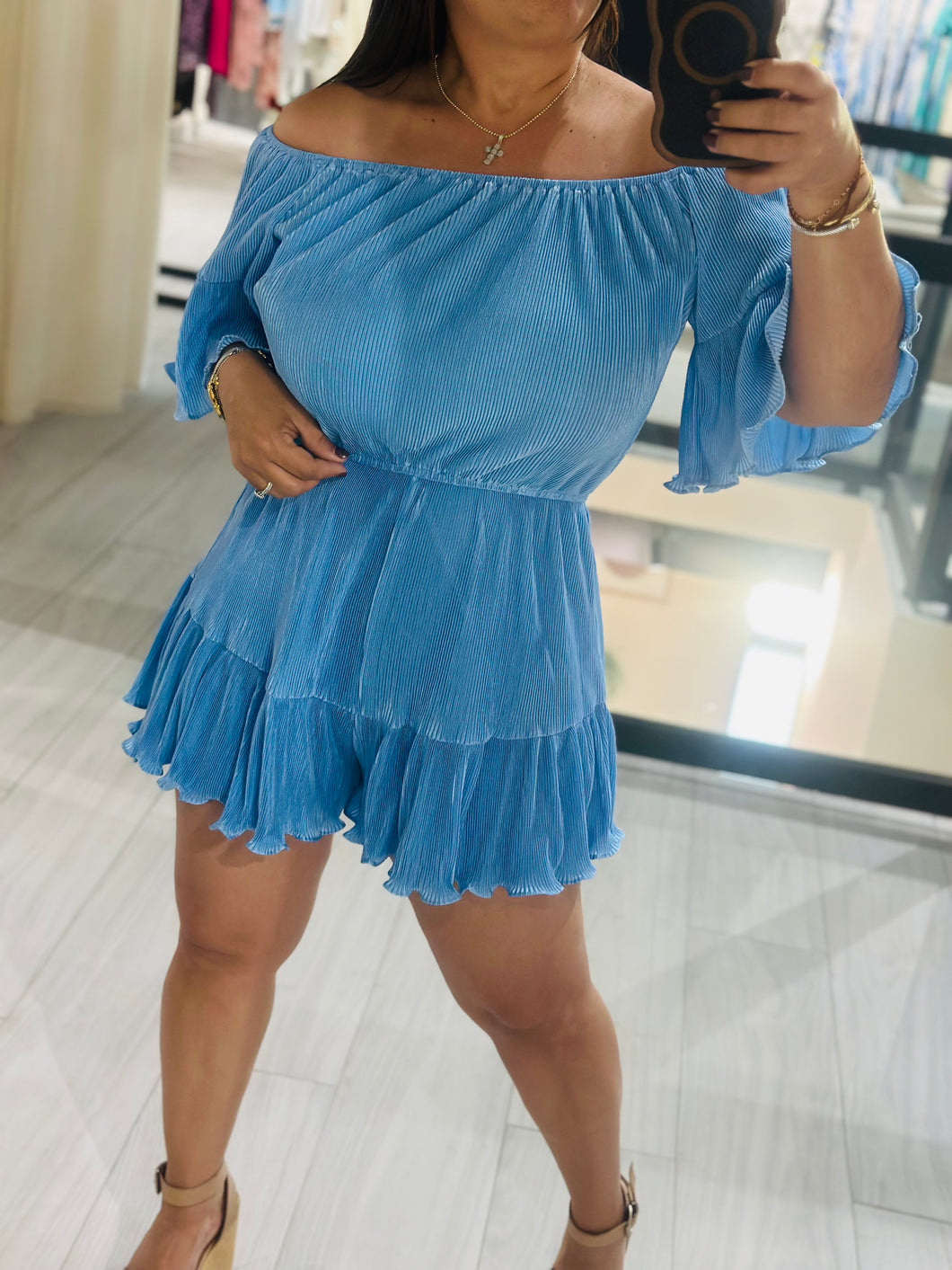 Romper peated off shoulder