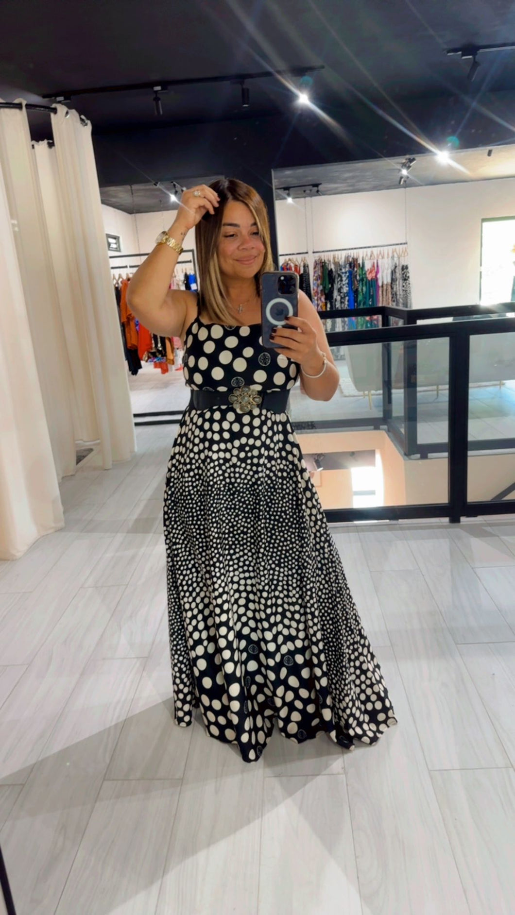 Maxi Dress Print Polka Dot